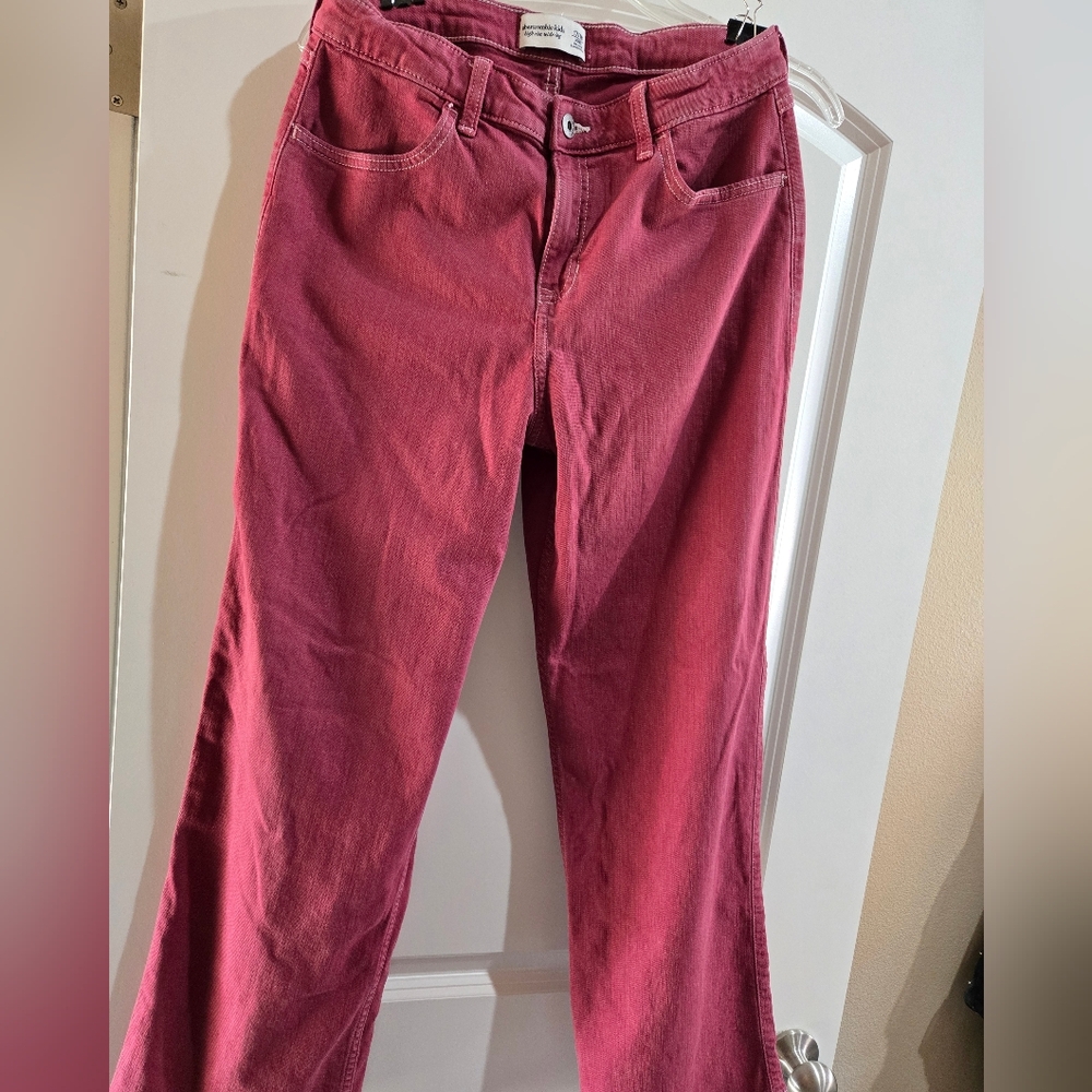 Abercrombie Kids Burgundy High Rise Pants